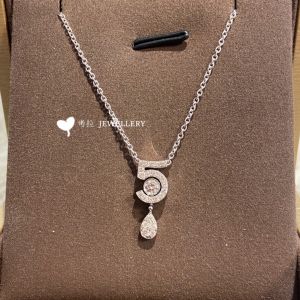 No.5 Perfume Necklace Women Platinum Diamond Embedded Tear Drop Tassel Fashion Personalized Popular Pure Silver Cross Chain Single Layer Pendant Fresh out