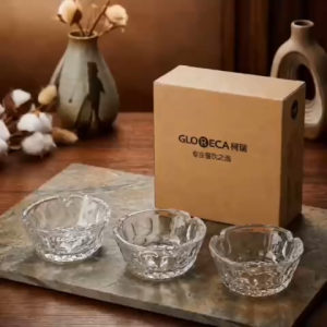 Bộ 3 Gạt Tàn Thủy Tinh Honeycomb Dạng Tổ Ong Decor Bàn Glass Ashtray GT12