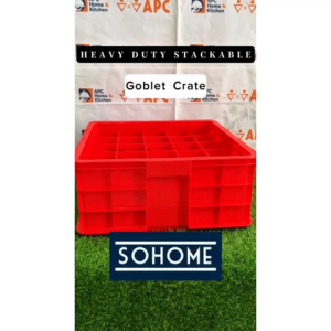 SOHOME Goblet Glass Crate with Divider | Rack Organizer Alatone Crates for Catering and Restaurant