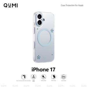 QUMI | Blue Dazzle Floral Matte Magnetic Phone Case for iPhone 17 Pro Max