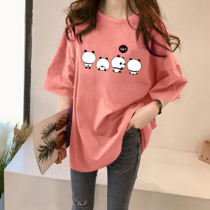 เสื้อยืดแขนสั้นสไตล์เกาหลีสำหรับผู้หญิงเสื้อแขนสั้นทรงหลวมไซส์ใหญ่ความยาวปานกลางแบบใหม่ฤดูใบไม้ผลิและฤดูร้อนปี2021ชุดคู่รักแฟชั่นสำหรับผู้ชาย