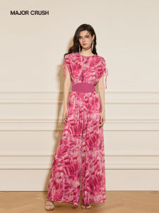 Elegant Slimming All-occasions French Romantic Peony Print Jumpsuit