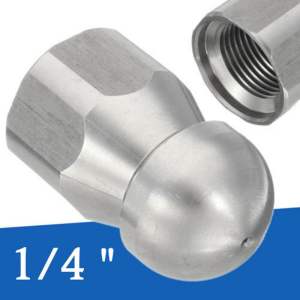 Béc Thông Tắc Cống Béc Phun Inox Ren 14mm ( 6 Tia Đẩy 1 Tia Phá )