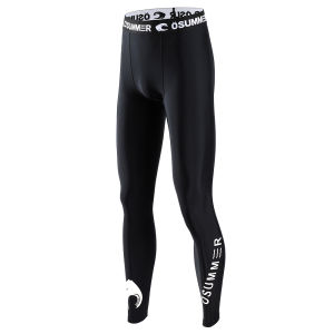 OSUMMER New Mens Long Swim Trunks Black Divided Sports Fitness Diving Surfing Paddle Board Anti-Awkward Plus Size Underwear