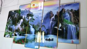 Tranh TREO TƯỜNG - tranh TRÁNG GƯƠNG 5 tấmTreo Phòng Khách Ấn Tượng Cỡ Lớn và Sang Trọng