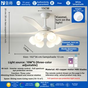 HUANGJIANG | Silent Household Creamy Style Ceiling Fan Light 2026 New Model