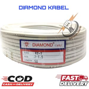 KABEL LISTRIK DIAMOND 50METER 2X15MM SERABUT/DIAMOND CABLE HY -Y SIZE 2X1.5 LENGTH 50/SUDAHSNI HY-Y