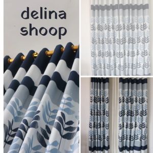 Gorden motif bunga hitam abu free tali pengait