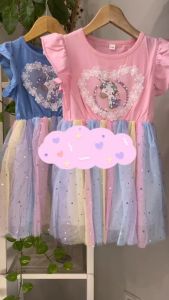 Dress anak perempuan unicorn sequin tutu rainbow Usia 2-8 Tahun