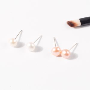 True Pearl Stud Earrings Sleepwear Friendly Elegant Simple Natural Silver Earrings for Women Trendy Fashion Jewelry Accessories