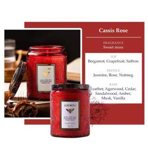 (SG) Aroma Fragrant Candles Glass Jar Smokeless Soy Wax Stress Relief Scented Candle Gift Box for Valentines Day Home Decorative 40 Hours