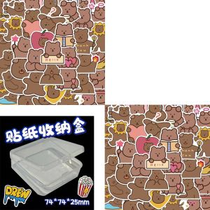 Waterproof Cute Cartoon Little Bear Stickers 100 Pieces Decorative Decals for Mobile Phone Case Notebook Water Cup
