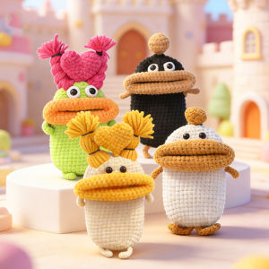 Thick Lips Monsters Pull Type Keys Bag Hand Knitting Keys Wallets Funny Car Keys Sleeve Cases Housekeepers Keys Holder