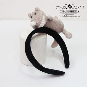 Adorable Dinosaur Plush Hairband Face Wash Photo Prop Womens Super Cute Monkey Headband Makeup Clip Hair Accessory