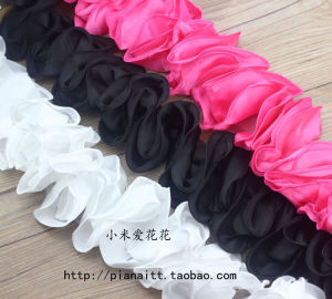 Soft Handmade Lace Trim: Black & White Pleated Edging Fabric for Sewing DIY Accessories & Home Textiles