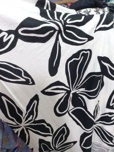 kain linen motif bunga antik pure linen import harga per 0.5m