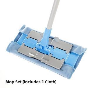 Miaojie Easy Clean Durable Cloth Drag Broom Flat Mop for Tiles Wet And Dry Use Household Floor Cleaning Tool Manual Dust Pusher