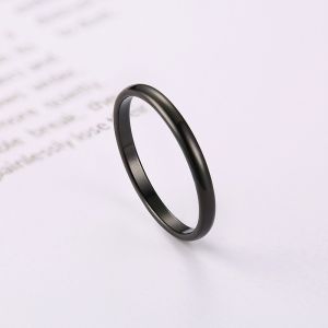Vnox 2mm Thin Rings For Women Girl Solid Stainless Steel Minimalist Ring Set Elegant Party Tail Ring Extra Small Size #3- #10