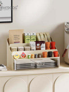 Modern Minimalist Desktop Storage Box for Office Capsule Coffee Snacks Multi-Grain Tea Bags Bar Counter Plastic Organizer