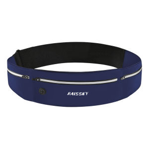 HAISSKY เข็มขัดเอวบางเฉียบกระเป๋าสำหรับวิ่งผู้ชายผู้หญิงกีฬากลางแจ้งฟิตเนสยืดหยุ่นเอวแพ็คสำหรับโทรศัพท์หูฟังปุ่ม