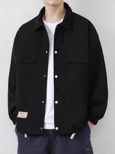 ROMON | Loose Casual Mens Jacket Romon Spring 2025 Fashionable Shirt Collar Workwear Outerwear Polyester Fiber Long Sleeve Anti-Wrinkle