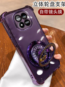 Xiaomi Redmi Note14 pro Phone Case Trendy Womens Electroplated Silicone Ultra-Thin Protective Cover with Gyro Stand Holder