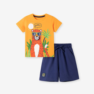 Little Maven Kids Short Sleeve Cotton Cartoon Clothing Set Trendy Boys Two-Piece Suit Summer Pure Cotton Comfortable Clothes