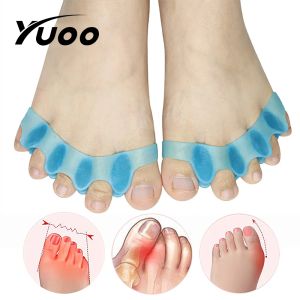 YUOO ที่ยืดตรงเจลแบบนิ่มเหมาะสำหรับใช้ดูแลที่แยกนิ้วเท้าป้องกัน 1คู่วัสดุที่รองปุ่มหัวแม่เท้า