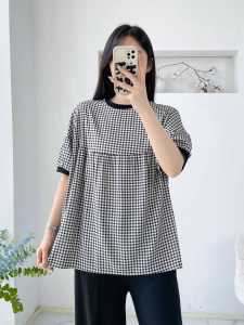 Loose Fit Cotton Silk Womens T-shirt Summer New Style Casual Short Sleeve Korean Version plus Size Cover Belly Versatile Top