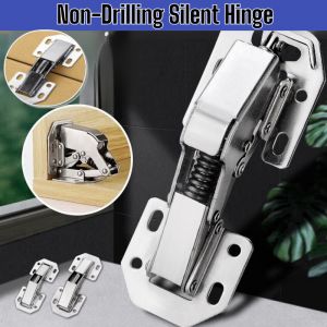 Non-Drilling Silent Hinge Wardrobe Door Cabinet Door Buffer Silent Stainless Steel Hinge Repair Kit