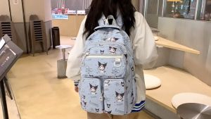 New Kuromi Bag Cartoon Backpack Fashion Primary Secondary School Backpack Beg Sekolah