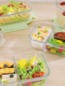 Glass Crisper Airtight Food Keeper: Microwavable & Oven-Safe Bento Lunch Box for Kids
