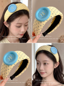 PINK EMPRESS | Blue Large Button New Style Non-slip Pressed Headband For Facial Cleansing