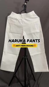 Haruka Pants / Celana Wanita 7/8 Korean Style / Pinggang Full Karet Bahan Cotton Twill Tebal Stretch