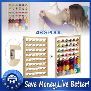 【Local delivery】 48 Spool Sewing Thread Holder Rack Wood Sewing Thread Stand Organizer Embroidery Storage Rack Holder Bracket Sewing-Thread-Rack