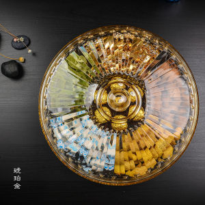 Modern Creative Home Use Plastic Fruit Tray Candy Box with Cover Living Room Dry Fruit Plate Partitioned for Wedding And New Year