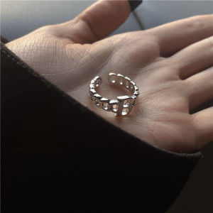 Women's Unique Letter Open Ring: Simple Personality Minimalist Style Fashion Jewelry Silver Gold Alloy Material Handmade Craft