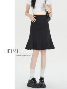 Váy Đuôi Cá Màu Đen Cho Nữ Mùa Hè Thanh Lịch Váy Ngắn Chữ A Váy Midi Váy Xếp Ly Váy Ngắn Váy Chữ A Váy Chữ a