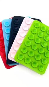 Double Side Silicone Suction Pad For Mobile Phone Fixture Suction Cup Backed Adhesive Silicone Rubber Sucker Pad For Fixed Pad