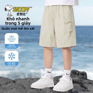 Snoopy | Quần Short Cargo Khaki Nhanh Khô Cho Bé Trai
