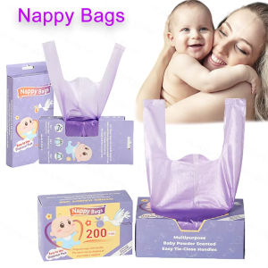 100PCS/200PCS Diaper  Garbage Bags Scented  Garbage Bags Hanging Design Leak-Proof And  Odor-Proof Strong load-Bearing