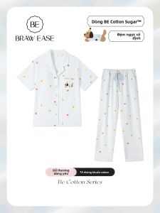 BE | Cotton Summer Sleepwear Set with Chest Pad