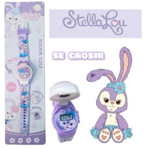 Jam Tangan Lucu Model Buka Tutup Karakter Stella Lou Ada Lampu warna warni Digital