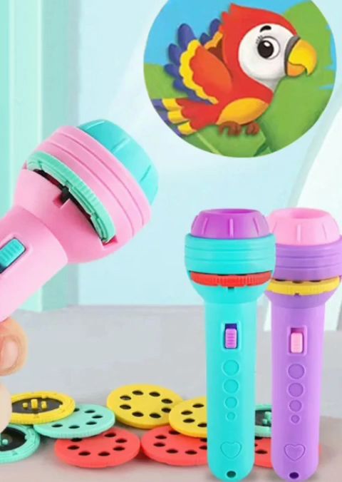 Baby Slide Projector Torch Cartoon Projector Flashlight Baby Toys Children Education Toys Animal Pattern Baby Puzzle Teaching Flashlight Children Glow Projection Cognitive Flashlight  LED Flashlight