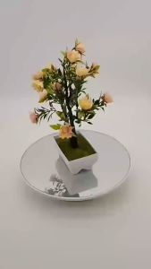 Simulation Plant Bonsai Mini Rose Potted Office Home Garde Party Wedding Decoration Collection Gift Kids Toy