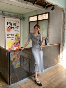 NIHAOKANONG | Trang Phục Hè Elegance Pháp Với Dải Ruffle Không Đều