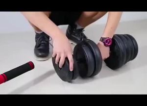 Dumbbell Set Pair 5KG/10KG/15KG/20KG/25KG/30KG/40KG PVC Coated Gym Equipment 8 In 1 Barbell Set for Full Body Strength Training