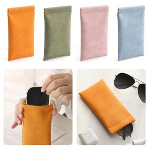 Soft Leather Sun Glasses Pouch Simple Solid Eyewear Storage Bags PU Waterproof Bag Eyewear Storage Bag Case Accessories