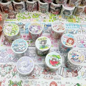 小糯米 四季梦境 网络表情包 团子兔之梦想玩具屋 可爱闺房 手帐胶带 和纸胶带 手帐贴纸 网红 可爱 少女 小社团手帐胶带 Journal Washi Tape
