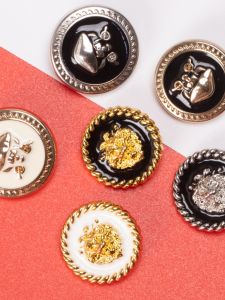 Nút Kim Loại Đen Thời Trang Cho Váy Và Áo Khoác Nữ Nút Áo Khoác Nút Áo Vest Nút Tròn Nút Quần Áo Nút Trang Trí Nút Quần Áo